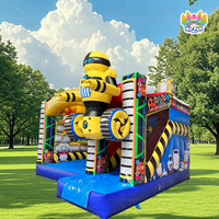 Château Gonflable avec Toboggan et Souffleur d'Air, Thème Parc d'Attractions, Nouveauté Promotionnelle