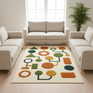 Tapis KNOT RUG fait main, tufté à la main, de haute qualité, à pois, moderne, multicolore, écologique, pour salon, chambre d'enfant, hôtels, bureau - Product Image 1