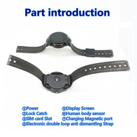 Bracelet électronique pour prisonnier avec capteur de surveillance de charge de batterie anti-démantèlement Blockchain 4G