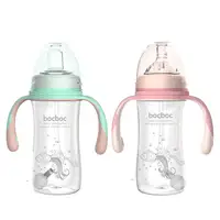 Bebek biberon çocuk su şişesi saman ile geniş kalibreli bebek süt şişeleri isıya dayanıklı ördek gagası içecek bardakları 3 in 1