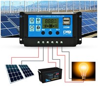 PWM 12V24V Auto 30A20A10A LCD Batterie PV Cellule Panneau Chargeur Régulateur Lampe Contrôleur de charge solaire