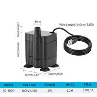 Pompe à eau submersible à faible bruit USB DC, petite pompe à eau à faible tension, pompe de circulation pour aquarium, pompe de filtration
