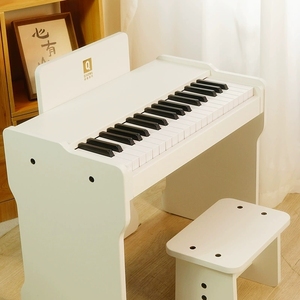 Wholesale Children Wood Grain <b>Electronic</b> Piano With Stool Multi Function Kids Musical <b>Keyboard</b> Toy For Preschool Music Learning - Product Image 2