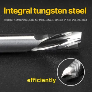 HUHAO 3.175mm Tungsten Steel Single-edged Left Down Helical End Mill For Acrylic Milling Cutter 5084