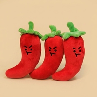 도매 4 인치 붉은 고추 봉제 장난감 부드러운 칠리 인형 열쇠 고리 사용자 정의 10cm 발톱 기계 식물 야채 박제 동물 장난감