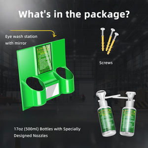 Station de lavage oculaire d'urgence murale portable DIY avec bouteilles ABS écologiques de 500 ml, design léger et compact - Product Image 5