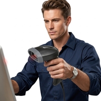 Lecteur de codes-barres filaire USB portable pour magasin et supermarché