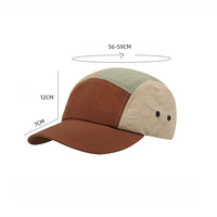 Gorra de campamento de 5 paneles de nylon color morado claro