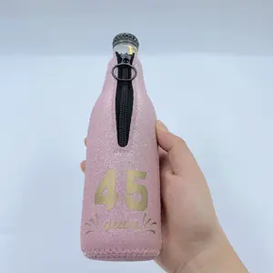 Barato productor 330ml colorido personalizado impressão como festival brinde promocional OEM garrafa cooler manga garrafa de cerveja refrigerador
