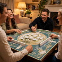 Juego de Mahjong Americano Personalizado con Fichas Verdes, Empujadores, Bolsa de Viaje Portátil, Juego de Lujo Moderno