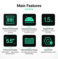 Terminal de collecte de données portable robuste intelligent 4G 6 pouces Modèle 6s Android 11 WiFi avec scanner de codes-barres 2D RFID IP67 pour entrepôt