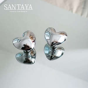 Santaya Solid Chrome-plated Silver Brass Handles Heart-shaped for Kitchen Cabinets Bedroom Wardrobe Drawer <strong>Knobs</strong> - Product Image 6