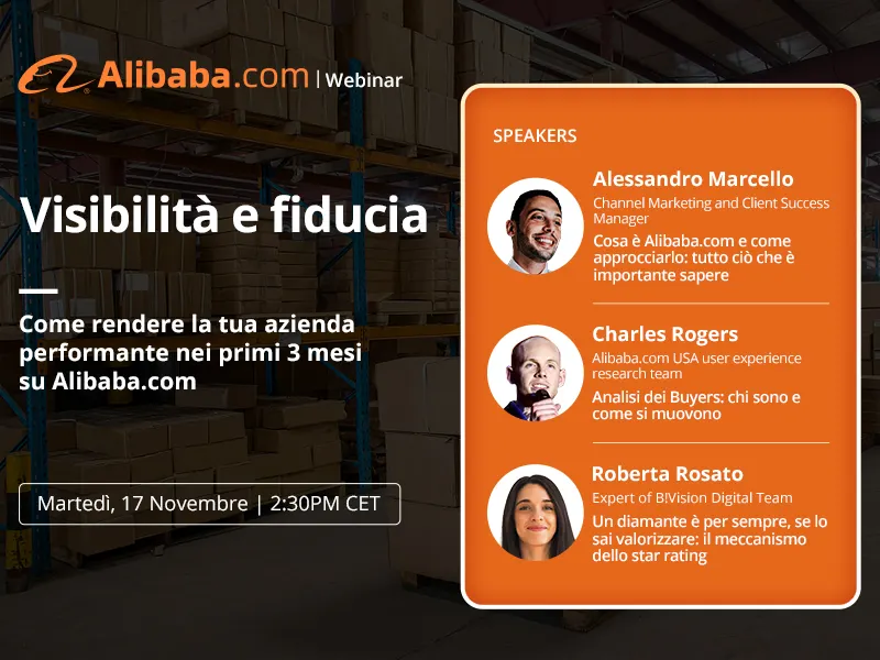 Visibilità e fiducia Come rendere la tua azienda performante nei primi 3 mesi su Alibaba.com