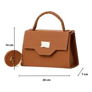 Bolso Bandolera de Cuero Genuino Leonor Camel de Fana, Estilo Sólido para Uso Diario, con Correa para el Hombro, Talla XL para Mujer - Product Image 3