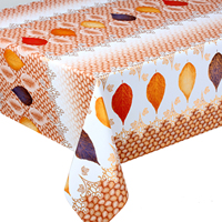 Nappe en PVC anti-rayures et imperméable, motif feuillage d'automne élégant, pliable, rectangulaire, pour la salle à manger intérieure quotidienne