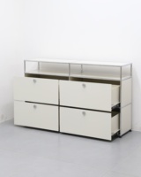 Meuble TV Flottant Minimaliste en Acier Inoxydable Personnalisé Style Moderne Meuble TV avec Grand Rangement Fournisseur d'Usine