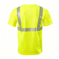T-shirt de sécurité réfléchissant en tissu Bird Eye, fluorescent, à manches courtes, personnalisable par impression ou broderie