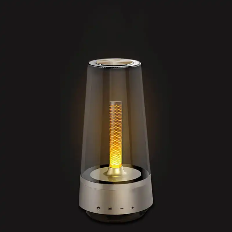 Lampe de bureau LED rechargeable Lampes de table de bureau avec haut-parleur Bluetooth Atmosphère Chambre Bar Hôtel Lampe Bougie lumières d'ambiance