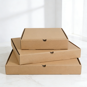 Boîtes à <span class=keywords><strong>pizza</strong></span> en carton ondulé brun de qualité alimentaire, personnalisables, en gros, plusieurs tailles, pour les pizzerias, emballages alimentaires à emporter - Product Image 1