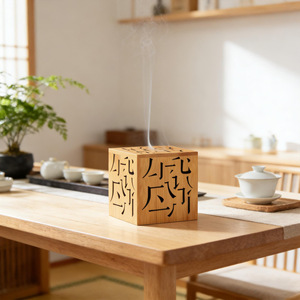 Bamboo Incense Burner Laser Engraved Aromatherapy <b>Diffuser</b> Hand Made Gift Box For <b>Tea</b> Room Home Decoration - Product Image 2