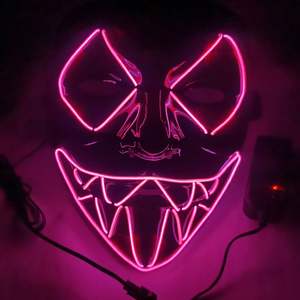 Disfraz de Halloween con <span class=keywords><strong>purga</strong></span> LED, disfraz de Cosplay EL alambre, máscara brillante para fiesta y Noche de Festival - Product Image 4
