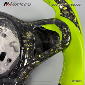 พวงมาลัยคาร์บอนไฟเบอร์แบบฟอร์จสีเขียวสั่งทำพิเศษสำหรับ BMW 2017-2026 M2 M3 M4 M5 G20 G21 G22 G30 X3 X4 X5 G01 G02 G05 G80 G29 - Product Image 4