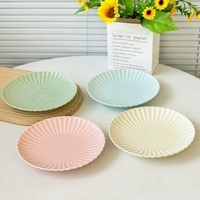 Joli petit bol et assiette en porcelaine modernes et simples, résistants au micro-ondes, bol à soupe créatif, plat tendance