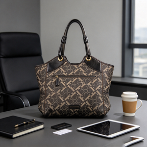 Elegant Printed Faux Leather Women <b>Handbag</b> Large Capacity Top <b>Handle</b> Bag For Office Travel And Daily Use - Product Image 2