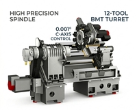 Centre de tournage CNC Fanuc HD3108M, monobroche, machine robuste, 12 stations d'outils, 3 axes, précision de positionnement de 0,002 mm, garantie 1 an
