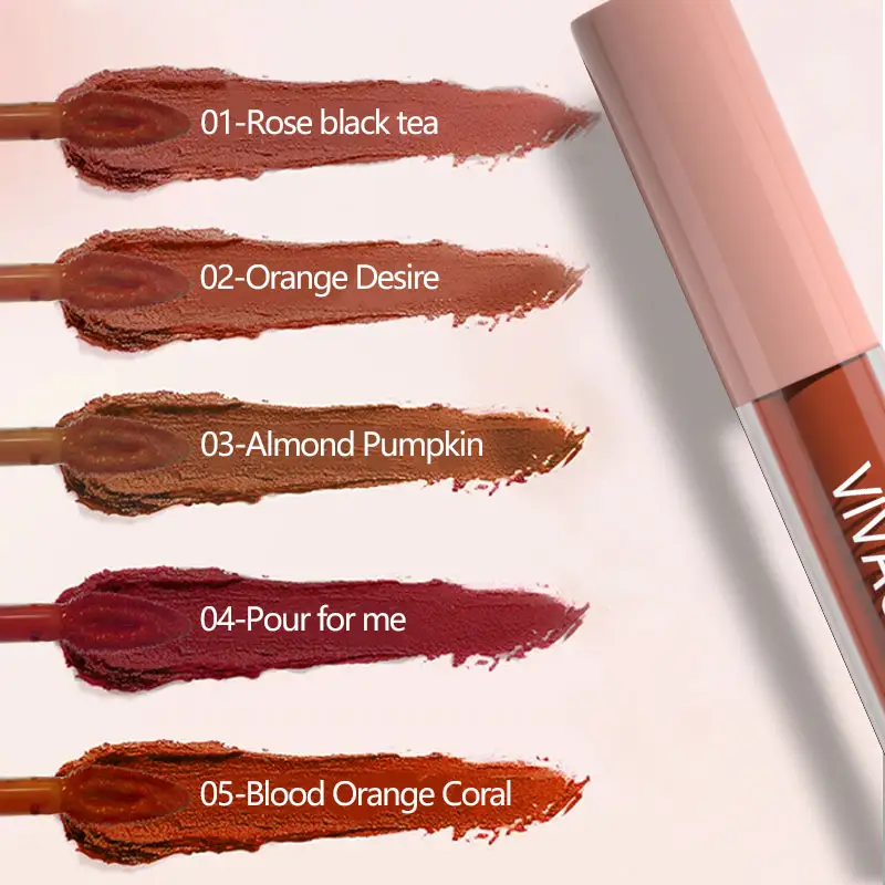 Lip Gloss cair Matte tahan lama 24 jam, Lip Gloss tahan air tidak pudar, riasan bibir wanita kustom