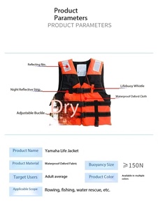 เสื้อชูชีพยามาฮ่าแบบสะท้อนแสง ผ้า Oxford 150N ได้รับการรับรองมาตรฐาน CE สำหรับเรือตกปลา  สามารถปรับแต่งได้ - Product Image 6