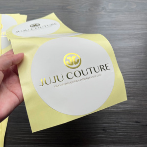 Autocollants personnalisés en feuille d'or imperméables - Autocollants personnalisés, étiquettes rondes avec logo pour l'emballage de la marque - Product Image 5