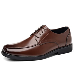 Zapatos Casuales de Moda con Parte Superior de PU, Punta Cuadrada, Estilo Británico, Formales, de Negocios, con Cordones, para Hombre, Talla Grande - Product Image 6