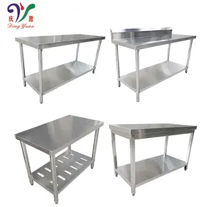 Equipamento de cozinha comercial mesa de trabalho industrial em aço inoxidável forte e durável