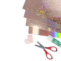 Papier Métallique Holographique de Luxe Personnalisé, Carton Spécialisé 250GSM A4, 10 Feuilles/Paquet, Carton Doré Métallique Effet Miroir
