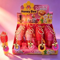 Huile à lèvres hydratante portable en forme de fruit, motif cerise et abeille, maquillage pour les lèvres, taille standard, Zhejiang