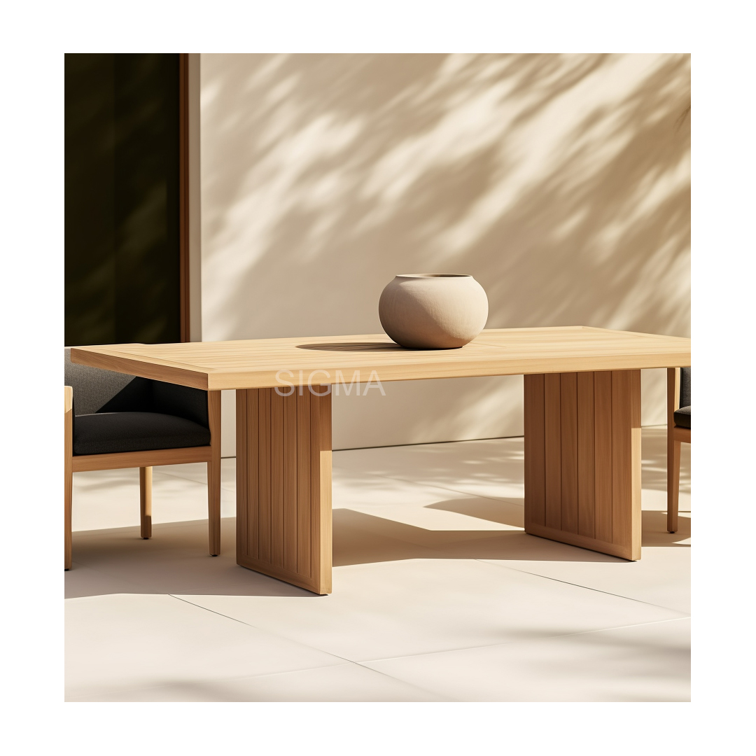 All Weather Wholesale New Design Patio Furniture Set Outdoor Garden Solid Teak Wooden Chair Dining Table 4 6 8 10 Seater