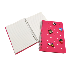 Carnet en papier personnalisé, souple, imperméable, en silicone, format A5, reliure spirale, avec accessoire de dessin animé - Product Image 3