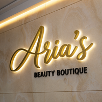 Letrero Comercial Personalizado, Letrero Retroiluminado Personalizado, Logotipo 3D, Letreros Metálicos, Letrero para Salón de Belleza, Letrero LED, Letreros Luminosos, Letrero Metálico, Letrero de Pared con Logotipo