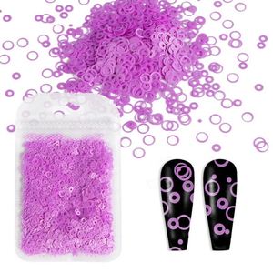 Lentejuelas Circulares Huecas de Neón de 4 mm en Colores Mezclados, Brillantes y Fluorescentes para Decoración de <span class=keywords><strong>Uñas</strong></span>, Encanto Veraniego, Manualidades - Product Image 5
