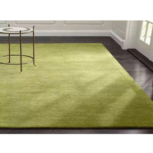 Tapis contemporain en laine tuftée à la main, vert uni, fait main, doux, durable, taille sur mesure, tapis moderne. - Product Image 6