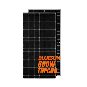 패널 태양 광 첫 번째 순위 제조 업체 Bluesun 태양 광 600 와트 700W 패널 태양 전지 패널 Topcon 제조 업체 중국에서 뜨거운 판매