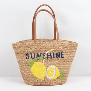 Handmade Straw Tote Bag - Bohemian Embroidery Shoulder Bag For Women