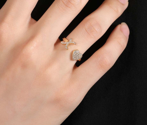 Personalized 26 letter English <strong>ring</strong> <strong>with</strong> adjustable opening light luxury Cubic Zircon <strong>initial</strong> letter Fashion <strong>Ring</strong> - Product Image 3