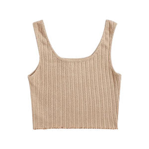 Top corto con dobladillo sin rematar para mujer, chaleco sin mangas con borde sin terminar, diseño inspirado en el estilo grunge, ropa casual y atrevida para la calle, camisetas cortas de verano. - Product Image 1