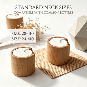 Tapa de Disco de Madera Personalizada con Logotipo WeWood de Vietnam, Funda de Madera de Haya Natural, Tapa a Presión para Dispensador de Líquidos, Envase Cosmético - Product Image 3