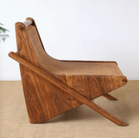 Fauteuil d'appoint moderne en bois noir massif avec base en corde tressée et coussin en lin pour hôtel, salon, villa, salle de séjour