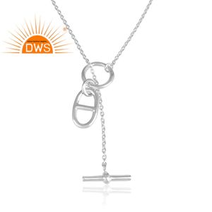 Collar Lariat de Diseño 2026, Joyería de Plata Lisa al por Mayor, Collar de Plata de Ley 925 Sólida Fina, Colección Vintage - Product Image 2