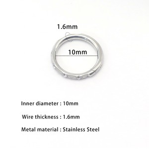 Anneau de nez géométrique en acier inoxydable avec zircon serti à griffes pour piercing du cartilage d'oreille, bijou cadeau - Product Image 2