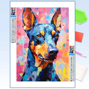 Vente en gros 5D Diamant Peinture Art Kit Coloré Animal Chien Décoration Murale Maison DIY <span class=keywords><strong>Dubin</strong></span> Corky Chien Peinture Diamant Salon - Product Image 1